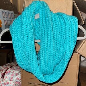 Turquoise Knit Infinity Scarf